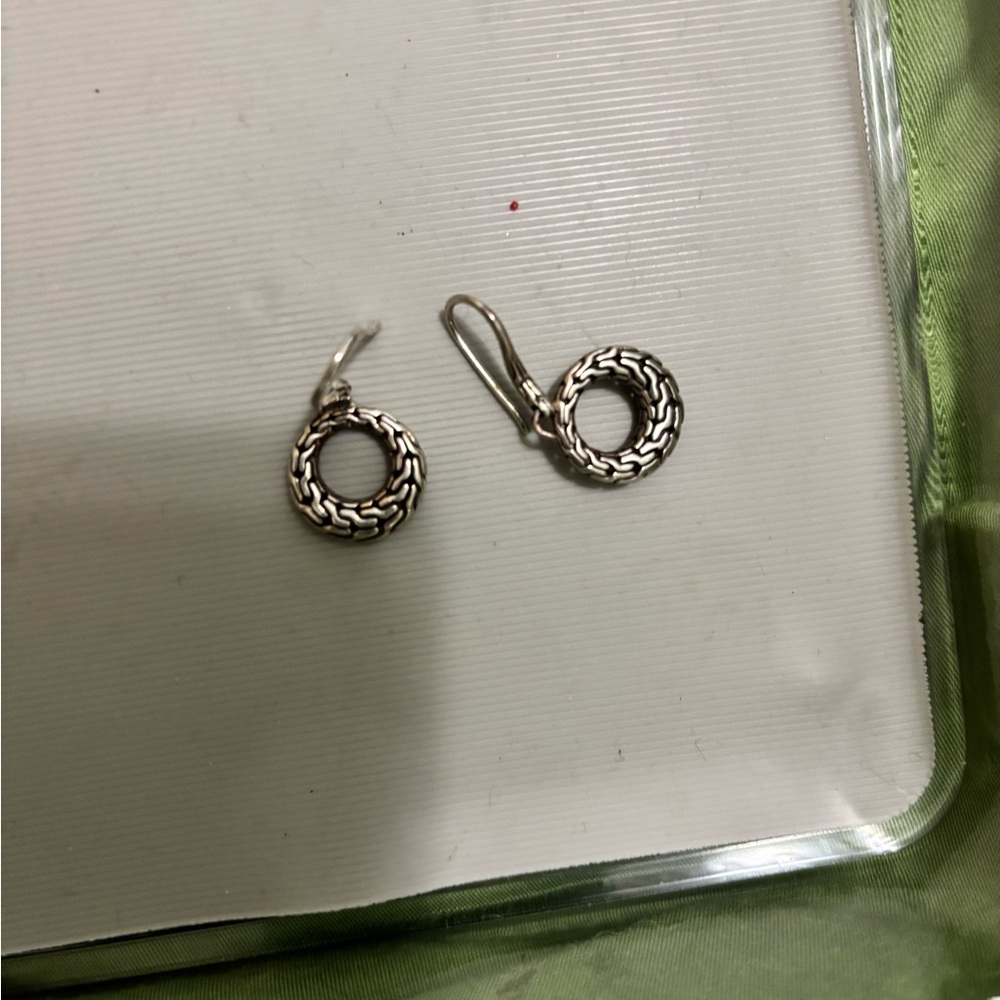 John Hardy Silver Earrings Intricate Design